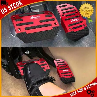 Red Non-Slip Automatic Gas Brake Foot Pedal Pad Cover Auto Car AccessoriesPart>. • $8.32